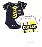 NCAA公式Michigan Wolverinesネクタイ2pc。ボディスーツクリーパーCrawler Set 6-9 Months