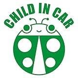 imoninn CHILD in car ステッカー　【シンプル版】　No.04　テントウ虫さん　（緑色）