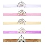 iEFiELベビープリンセス誕生日ドレッシーヘアバンドラインストーンパールティアラヘッドバンド