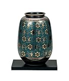 マルサン宮本 九谷焼 花器 8号花瓶 青粒鉄仙 AP3-1025