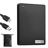 外付けハードディスク 外付けHDD 500GB大容量 ポータブルHDD USB 3.0外付けハードディスク超高速 耐衝撃 防滴ハードディスク PC/TV/Mac/XBox/PS4適用に対応 テレビ録画 収納袋付属