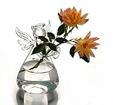 美しいエンジェルのガラスの形透明な水耕花のポット植物執行オフィスのホームウェディングデコレーション (5.5*9.5cm)