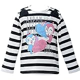 アンパンマン AnpanmanGirl 天竺 ボーダー両肩リボン 長袖Tシャツ fo-ea3530-ea9130 100cm ブラック