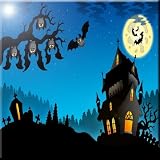 Rikki Knight Happy Halloween Haunted House hanging Bats Design Ceramic Art Tile, 8' x 8' [並行輸入品]