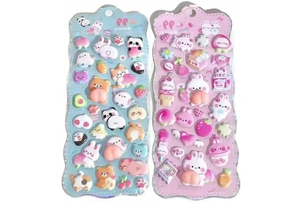 loong おしりぷにぷにシール かわいい ぷくぷく キャラクター 3D マシュマロ ふわふわ もちもち もっちりスクイーズ ステッカー シール帳 デコレーション 2セット