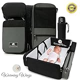 【男女兼用/ 多機能・多収納のマザーズバッグ/ 折り畳み式ベビーベッド】 持ち運び便利なショルダーバッグ お出かけや旅行のお供にも便利