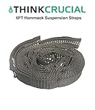 2 Durable Hammock Tree Straps, Each 1.8m With Heavy Duty Loops, by Think Crucial