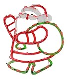 Northlight Seasonal Lighted Santa with Green Sack of Gifts Christmas Window Silhouette Decoration, 1