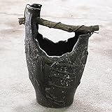 星雲手桶花入信楽焼　陶器　花器　花入　花瓶