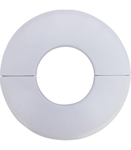 2-Pack Wall Split Flange Plates - 17mm Self-Adhesive Pipe Cover, ABS Plastic Escutcheon For Bathroom & Kitchen Pipes (Black)