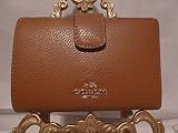 コーチ 財布 COACH Saddle Tan Crossgrain Leather Corner Zip Bifold Wallet [並行輸入品]