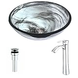 MezzoシリーズのエメラルドWisp、ハーモニーでdeco-glass容器シンク蛇口ポリッシュクローム