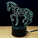 テーブルランプ3Dの創造性光る馬LED夜光ベッドルームのベッドサイドランプホリデーギフト,Green