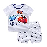Cutelove 子供服 Tシャツ Tシャツ＆パンツ 上下セット 半袖 ショートパンツ 可愛い柄 男女兼用 ベビー 夏 3色