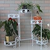 フラワースタンド/植物フローラルメタルスタンド屋内/屋外ガーデンストレージディスプレイスタンド（ホワイト） (色 : 3)