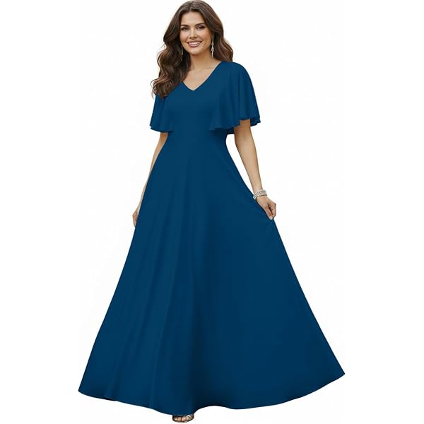 MedeShe Women's Chiffon Floral Maxi Dress - Adjustable Neckline Holiday Beach Sundress - View #8