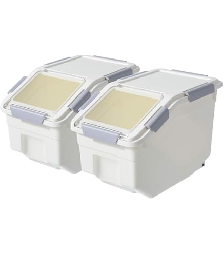 Umigy 4-Pack White Airtight Food Storage Containers With Wheels & Lid | 10 Liter (20 Lbs) For Rice, Flour, Pet Food - View #6