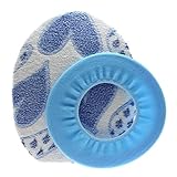 Auko Washableトイレ蓋上部カバー+ Oリングトイレシートクッションバスルームsuper-warmerソフトPlushピンク
