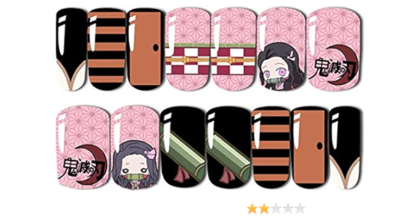 鬼滅の刃 ネイルシール ネイルステッカー ネイル用装飾 ネイルアートシール貼 可愛い ネイル飾り 子供 大人 ネイルアート ネイルデコ 極薄 安全 貼るだけでいい 14枚セット 竈門 禰豆子 Whiteintes シール ステッカー 通販 Amazon