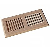 WELLAND 4 Inch x 12 Inch Red Oak Hardwood Vent Floor Register Self Rimming, Unfinished [並行輸入品]