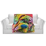 ブランケットウルトラソフトFuzzy 4サイズ！DIANOCHEデザインからby Dean Russo Bull Mastiff I犬ホームDecor Unique Designer芸術的スタイリッシ