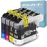 【横トナ】ブラザー(Brother)用 LC113-4PK 互換インク 4色セット (ブラック シアン マゼンタ イエロー) 対応機種:DCP-J4210N J4215N / MFC-J4510N J4810DN J4910CDW J6570CDW J6573CDW J6770CDW J6970CDW J6973CDW J6975CDW