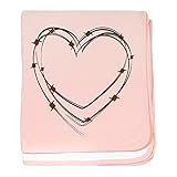 CafePress – Barbed Wire Heart Baby Blanket – スーパーソフトベビー毛布、新生児おくるみ ピンク 07671893486832E
