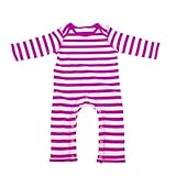 (ベイビーバグズ) Babybugz ベビー・赤ちゃん・キッズ・子供 ボーダー柄 ボディースーツ ロンパースーツ カバーオール つなぎ (12-18ヶ月) (ピンク/ホワイト)