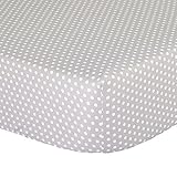 Grey Confetti Dot Print 100% Cotton Fitted Crib Sheet by The Peanut Shell by The Peanut Shell