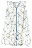 HALO SleepSack 100% Cotton Wearable Blanket, Blue Alligator, Medium (Discontinued by Manufacturer) b