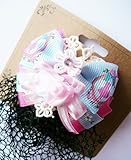 オリジナル ハンドメイド バレエ　バレリーナ リボン レース ローズ ラインストーン バレッタネット No.63