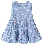 C-Princess 子供服 女の子 デニム ワンピース ドレス チュニック キッズ ガールズ お嬢様 幼児用 ノースリーブ ナンバー柄 可愛い 春 夏 120