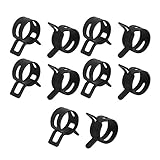 uxcell ホースクランプ スプリングクランプ エアチューブクリップ　燃料ホースパイプ用　12mm　ばね式　低圧　10個入り