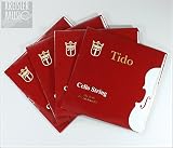 チェロ弦 TIDO ティドー 4弦セット(CGDA）1/8-4/4サイズ 各種あり！上質スチール弦 (3/4-4/4)