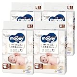 【テープ Sサイズ】ナチュラルムーニー オーガニックコットン オムツ (4-8kg)232枚(58枚×4) [ケース品]