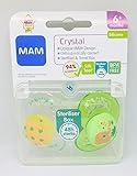 1パック2 Mam 結晶 6+M 個のおしゃぶり (花/象)、 (MAM UK LTD) - MAM Crystal 6+M Soother, 2 per pack (Flowers/Elephant