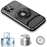 YUZOR iPhone 12 用 ケース アルミ合金 冷却 放熱 スマホケース マグネット搭載 耐衝撃 米軍保護工学・Magsafe対応 アイフォン12 カバー ストラップホールあり 6.1インチ (iPhone12 黒) JS-sr-12-hei