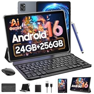 KINGRID T20 Android 16 タブレット 10インチ Wi-Fi 24GB+256GB 8コア Widevine L1 キーボードセット