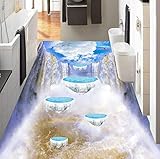 BZDHWWH 3D フロアタイル 防水 壁紙 スカイフォール ホーム改善 フォト壁紙 ビニール フローリング PVC 壁紙 300cm x 400cm 6974937073243