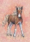 Oopsy Daisy Florence The Foal Canvas Wall Art, Pink, 10' x 14' [並行輸入品]
