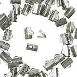 ファイニエ ワニグチ シルバー 50個 模様有 10mm 紐留め金具 留め金具 ワニカン ハンドメイドパーツ アクセサリーパーツ AP1782