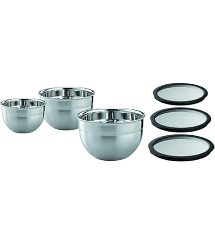 RÖSLE Bowl Set Of 2 And RÖSLE Food Storage Lids (Diameter 20 And 24 Cm