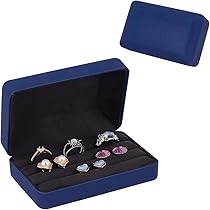 Amazon｜OLYCRAFT 2個 指輪収納ケース ブルー PUレザー 12.5x7