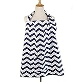 Fun Market 授乳ケープ エプロン型 北欧デザイン 携帯ポーチ付き (ネイビー)