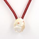 見上げる ウサギ 夜光貝製 ループタイ 赤紐