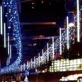HMT 【エイチエムティー】 2017新発売LEDガーデンライト LEDツララスティックライト流星144LED 8本セットクリスマスライト イルミネーションライト (ホワイト)