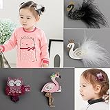 YISYO　クリップ 　ヘアピン　ベビーヘアクリップ　ヘアアクセサリー カラフル 4点セット 　前髪クリップ　髪留め　髪飾り　 可愛い動物　キュート 王冠　シンプルリボン　ベビー 　お宮参り　誕生日飾
