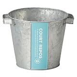 GREENHOUSE カラーアクセントブリキ ラウンド M ブルー 1個 3806-B-BL
