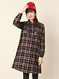 Angeliebe エンジェリーベ マタニティ ワンピース 授乳しやすい あったか もこもこ 裏ボア ボンディング チェック シャツ ワンピ 妊婦服 産前 産後 長袖 L レッド 22095 2209