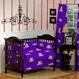 LSU TigersベビーCrib Set in 100 % cotton- 5 Piece Set